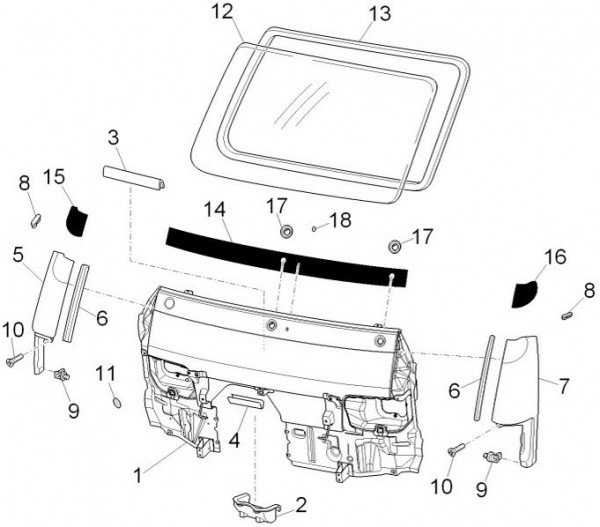 Fahrgestell Windschutzscheibe - Porter D120 Diesel 1300ccm 4T LC 2013- ZAPS90VK