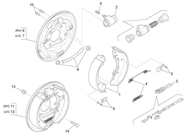 Bowdenzüge Bremsanlage hinten - Porter Maxxi D120 Diesel 1200ccm 4T LC 2013- ZAPS90DK