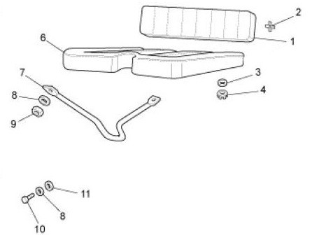 Fahrgestell Sitz - Ape TM 703 mit Lenkrad 220ccm 2T AC 2008-2016 ZAPT10000