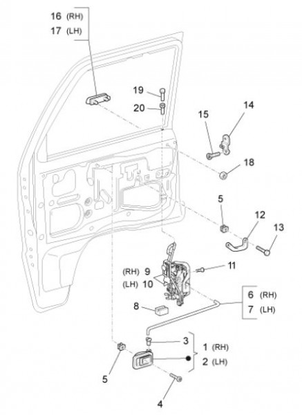 Fahrgestell Türbauteile vorn - Porter Maxxi D120 Diesel 1200ccm 4T LC 2013- ZAPS90AK