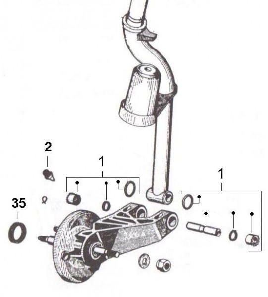Radaufhängung Steuerrohr - Ape 50ccm 2T AC 1969-1971 TL1T