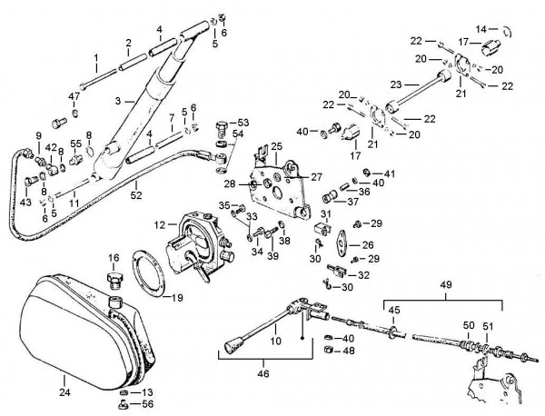 Fahrgestell hydraulische Kippeinrichtung - Vespa Car 200ccm 2T AC 1983- AF3T