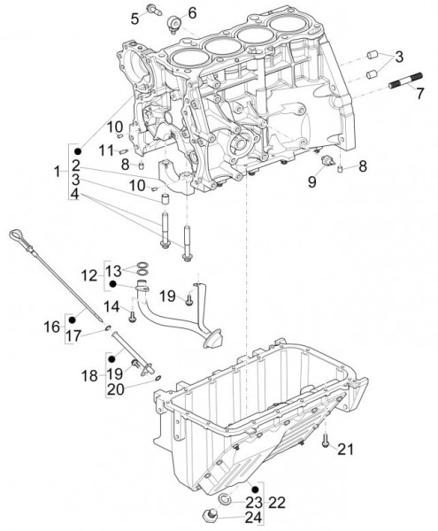 Motor Zylinderblock - Porter Maxxi Multitech 1300ccm 4T LC 2016-