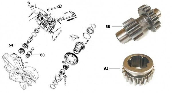 Motor Rückwärtsgang - Ape 190ccm 2T AC 1967-1972 MPA1T