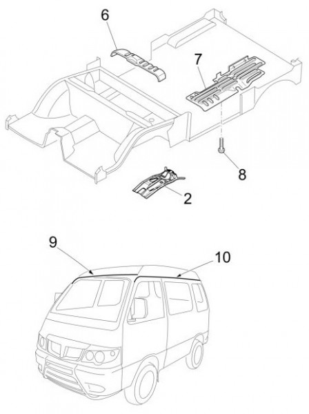 Fahrgestell Zierleisten - Porter Multitech 1300ccm 4T LC 2017-