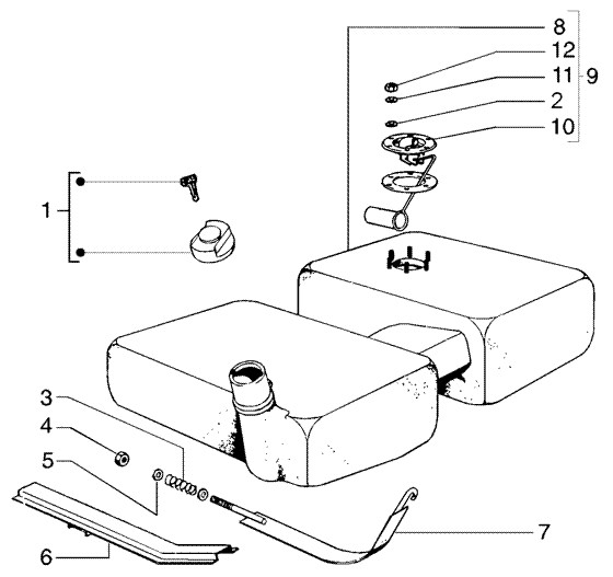 Fahrgestell Benzintank - Ape TM 422ccm 4T AC 1997-2004 ZAPT1000000023141