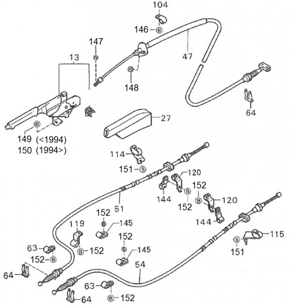 Bowdenzüge Handbremse - Porter Porter 1000ccm 4T LC 1992-1998 ZAPS85