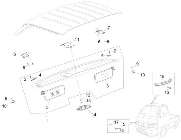 Fahrgestell Kabinenbauteile - Porter Maxxi Multitech 1300ccm 4T LC 2017-