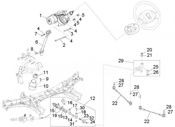 Lenker Lenkung - Porter D120 Diesel 1300ccm 4T LC 2011- ZAPS90CK