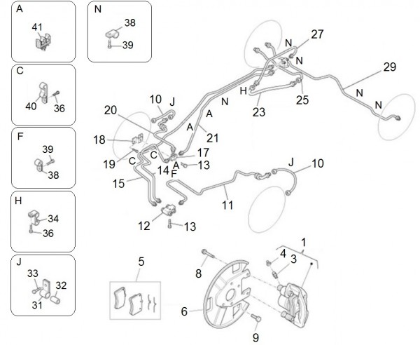 Radaufhängung Bremsleitungen - Porter Porter Electric ccm 2010- ZAPS9E