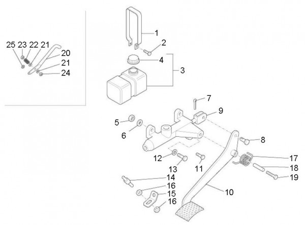 Bowdenzüge Fußbremspedal - Ape Mix 50ccm 2T AC 2013- ZAPC80000