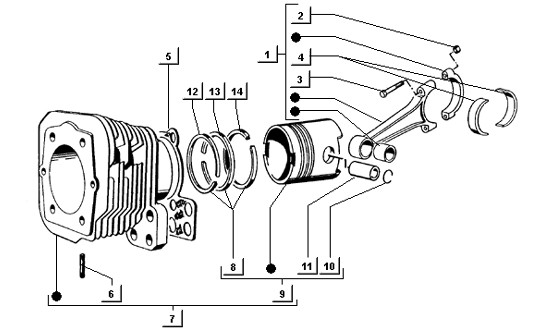 Motor Zylinder - Ape TM 422ccm 4T AC 1997-2004 ZAPT1000000001001