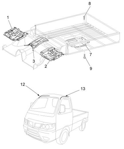 Fahrgestell Zierleisten - Porter D120 Diesel 1300ccm 4T LC 2013- ZAPS90CK