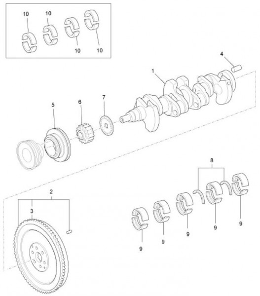 Motor Kurbelwelle - Porter Porter up Date 1300ccm 4T LC 2009-2010 ZAPS90TH