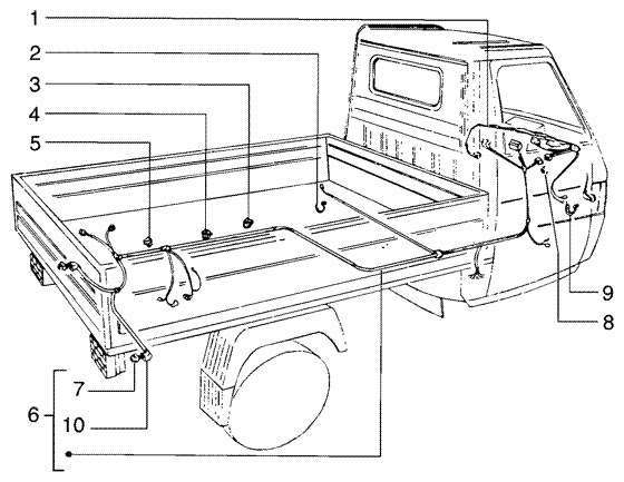 Elektrische Anlage Kabelbaum - Ape TM 422ccm 4T AC 1997-2004 ZAPT1000000023141
