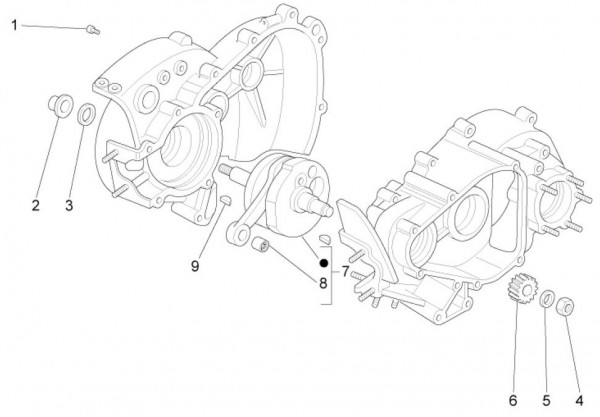 Motor Kurbelwelle - Ape Mix 50ccm 2T AC 2015- ZAPC80000