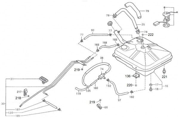 Fahrgestell Benzintank Pick up II - Porter Porter 1000ccm 4T LC 1992-1998 ZAPS85