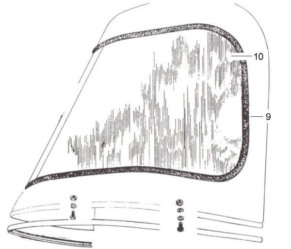 Fahrgestell Wetterschutzscheibe - Vespa Car 175ccm 2T AC 1980- MPP1T