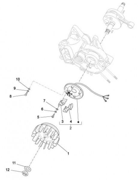 Motor Lichtmaschine - Ape TM 703 mit Lenker 220ccm 2T AC 2008-2016 ZAPT10000
