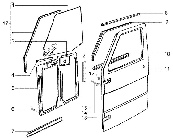 Fahrgestell Türen - Ape TM 422ccm 4T AC 1997-2004 ZAPT1000000023141