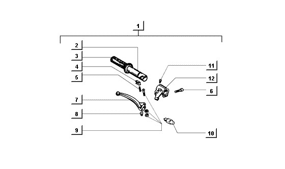 Lenker Lenker rechts - Ape Mix 50ccm 2T AC 1998-2008 ZAPC80000