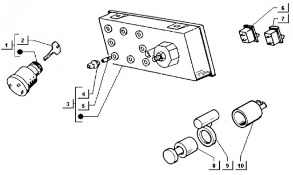 Lenker Cockpitinstrumente - Ape TM 703 Diesel mit Lenker 422ccm 4T AC 1997-2004 ATD2T