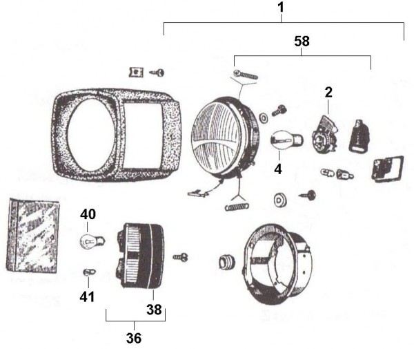 Elektrische Anlage Scheinwerfer - Ape 220ccm 2T AC 1978- MPV2T
