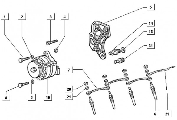 Motor Lichtmaschine - Porter Porter Diesel 1400ccm 4T LC 1998-2004 ZAPS85000007