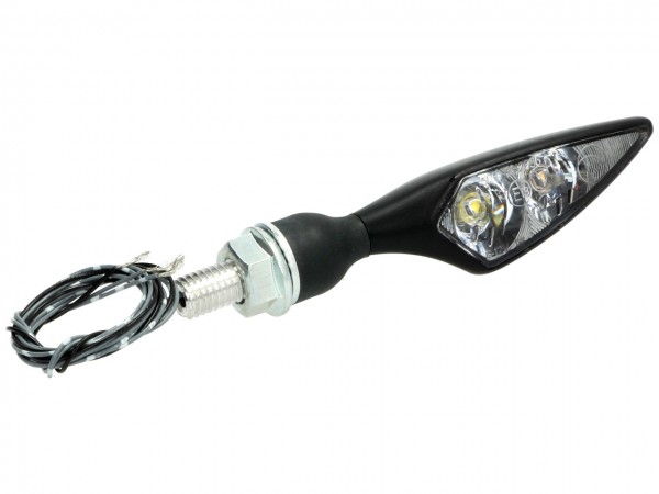 Kellermann LED Blinker, Micro Rhombus PL, vorne, links, Stahl, 12 V, schwarz, seidenmatt, E-geprüft
