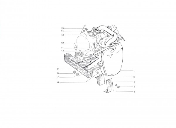 Motor Auspuff - Ape 50ccm 2T AC 1996- TL5T
