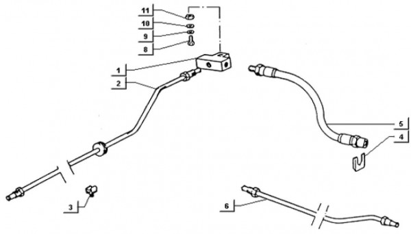 Radaufhängung Bremsleitungen hinten - Ape TM 703 mit Lenkrad 220ccm 2T AC 2000-2007 ATM3T