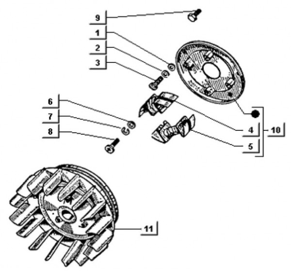 Motor Lichtmaschine - Ape TM 703 mit Lenker 220ccm 2T AC 2000-2007 ATM2T