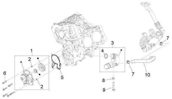 Motor Wasserpumpe - Porter D120 Diesel 1300ccm 4T LC 2011- ZAPS90TK