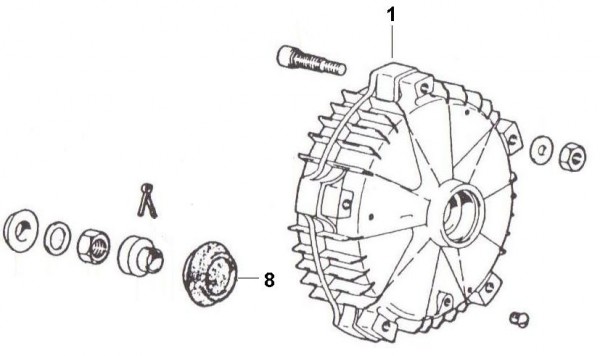 Radaufhängung Bremstrommel hinten - Ape Poker 422ccm 4T AC 1993- M4R4T