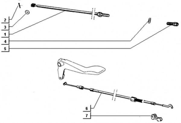 Bowdenzüge Bowdenzüge - Ape TM 703 Diesel mit Lenkrad 422ccm 4T AC 1997-2004 ATD2T
