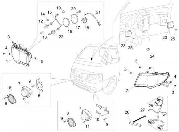 Elektrische Anlage Scheinwerfer - Porter Maxxi Multitech 1300ccm 4T LC 2015-