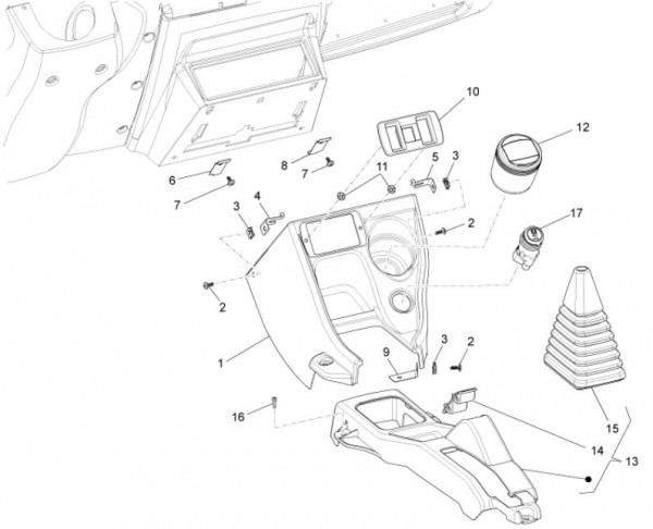 Lenker Mittelkonsole - Porter D120 Diesel 1300ccm 4T LC 2013- ZAPS90CK