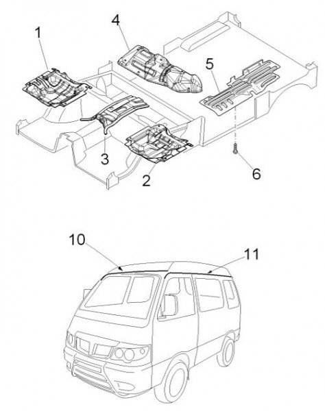 Fahrgestell Zierleisten - Porter D120 Diesel 1300ccm 4T LC 2013- ZAPS90VK