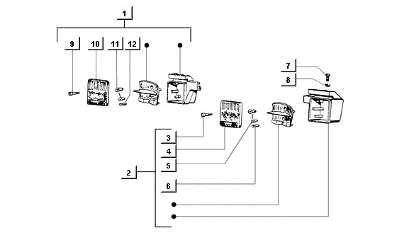 Elektrische Anlage Rücklicht - Ape Mix 50ccm 2T AC 1998-2008 ZAPC80000