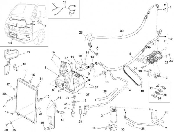 Fahrgestell Klimaanlage - Porter D120 Diesel 1300ccm 4T LC 2014- ZAPS90PK