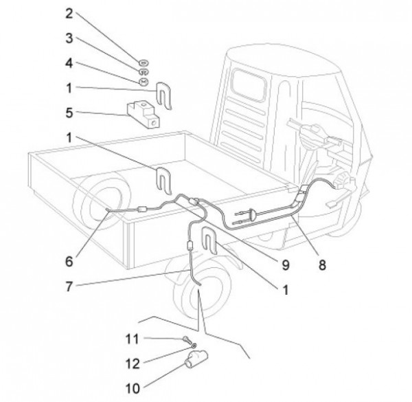 Bowdenzüge Bremsleitungen - Ape Mix 50ccm 2T AC 2013- ZAPC80000