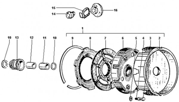 Motor Kupplung - Ape TM 703 mit Lenkrad 220ccm 2T AC 2000-2007 ATM3T