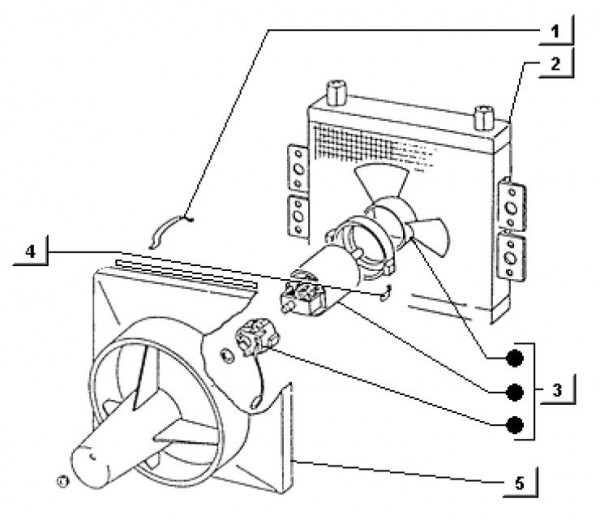 Fahrgestell Kühler - Ape TM 703 Diesel mit Lenkrad 422ccm 4T AC 1997-2004 ATD2T