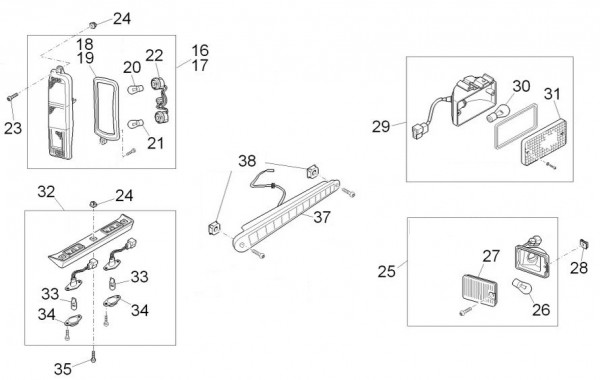 Elektrische Anlage Rücklicht - Porter D120 Diesel 1300ccm 4T LC 2015- ZAPS90VK