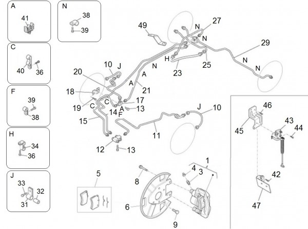 Radaufhängung Bremsleitungen - Porter Porter Electric ccm 2012- ZAPS9E