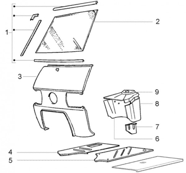 Fahrgestell Bauteile Fahrgestell - Ape TM 703 Diesel mit Lenker 422ccm 4T AC 2005-2010 ZAPT10000