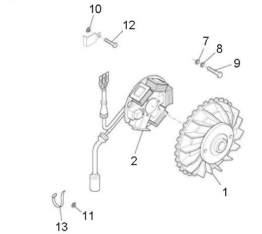 Motor Lichtmaschine - Ape Mix 50ccm 2T AC 2013- ZAPC80000