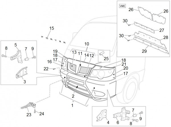 Fahrgestell Verkleidungen vorn - Porter Porter Electric ccm 2013- ZAPS9E