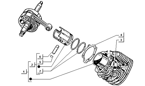 Motor Zylinder - Ape TM 218ccm 2T AC 1984- ATM2 00001001