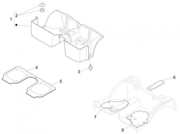 Fahrgestell Innenverkleidungen - Porter Maxxi Multitech 1300ccm 4T LC 2017-